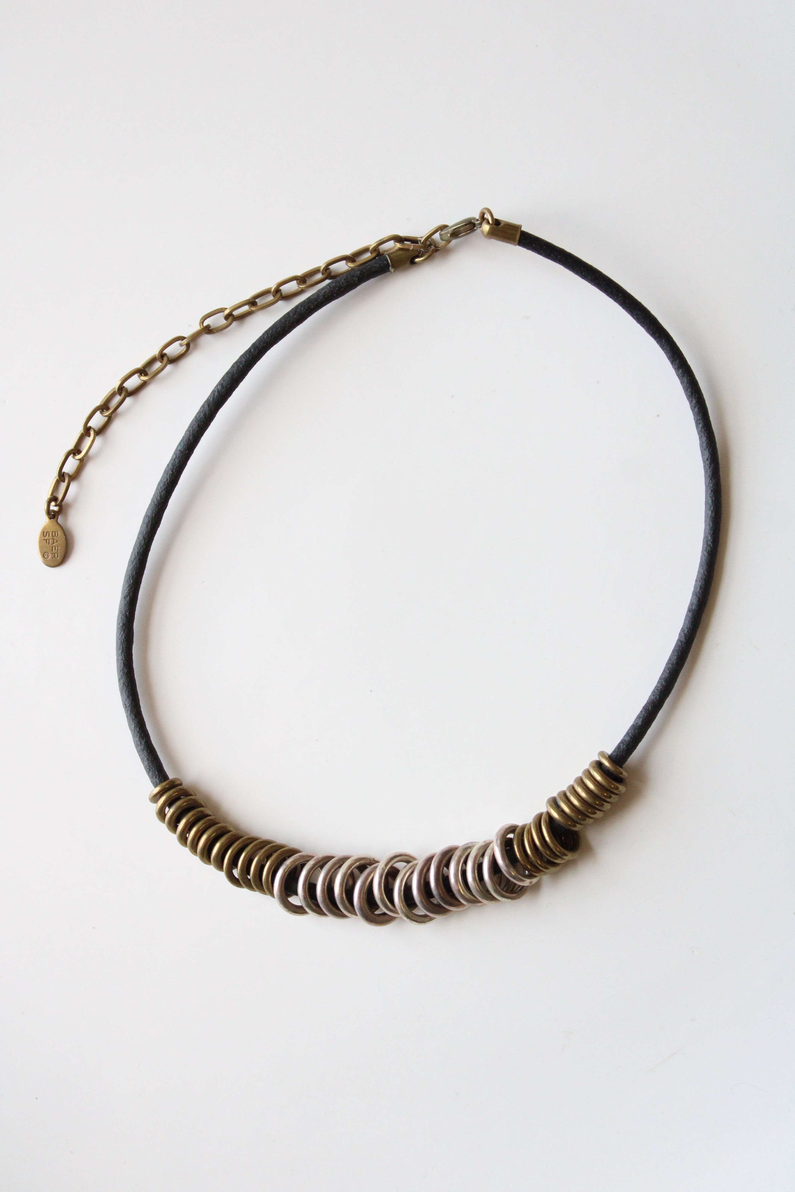 Baer SF Black Cord Bronze Ring Necklace