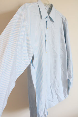 Brooks Brothers Blue White Striped Regent Cotton Shirt | 17-4/5