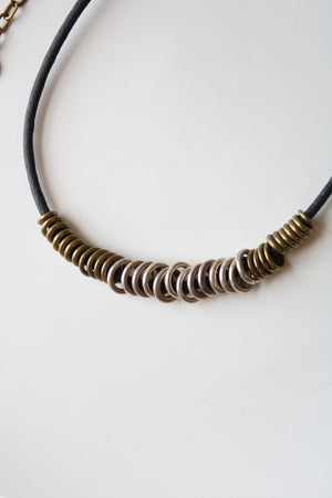 Baer SF Black Cord Bronze Ring Necklace