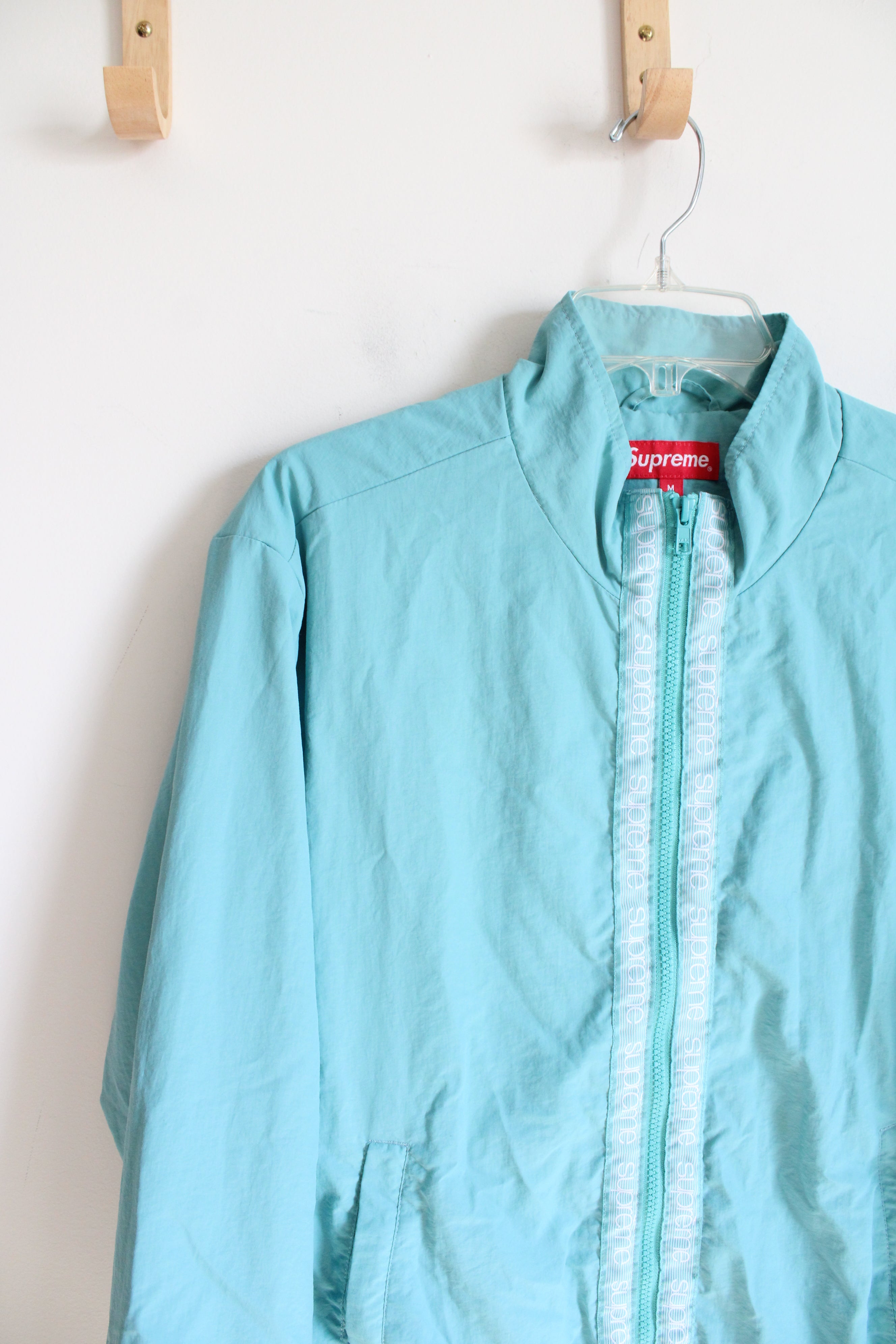 Supreme Light Blue Classic Logo Taping Track Jacket | M