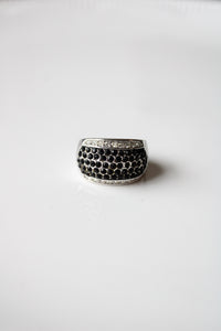 Black Rhinestone Ring | Size 10