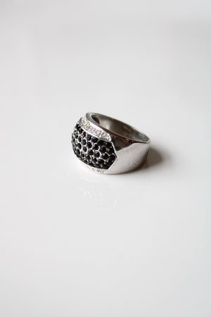 Black Rhinestone Ring | Size 10