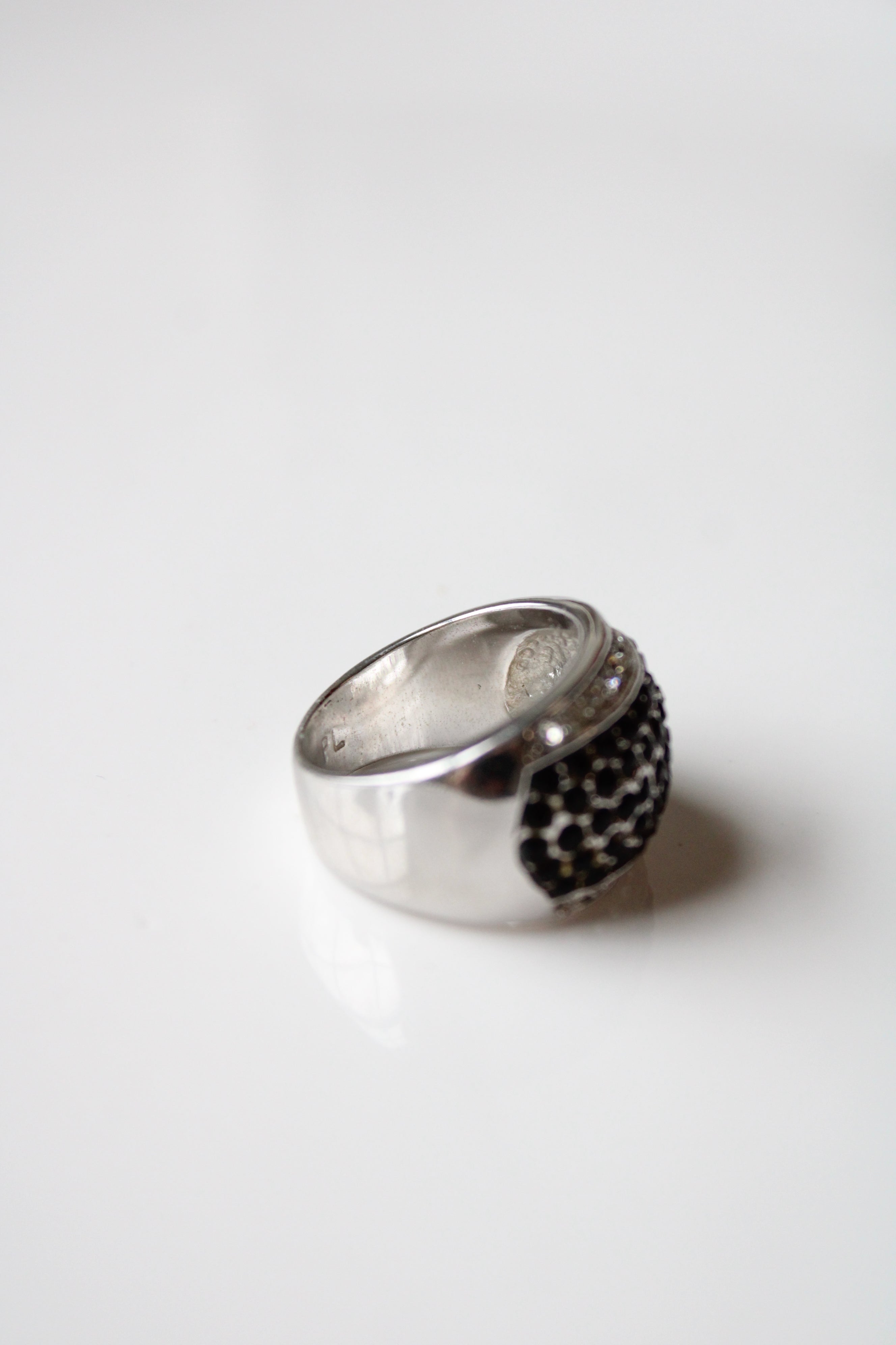 Black Rhinestone Ring | Size 10