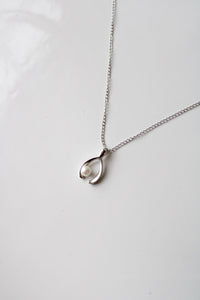 Wishbone Ivory Pearl Sterling Silver Necklace