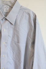 Brooks Brothers Regent Blue White Pinstripe Cotton Buton Down Shirt | 17 1/2-2/3