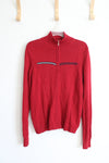 Tommy Hilfiger Red Mock Neck Zip-Up Sweater | XL