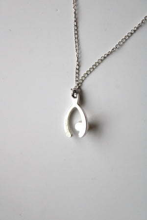 Wishbone Ivory Pearl Sterling Silver Necklace