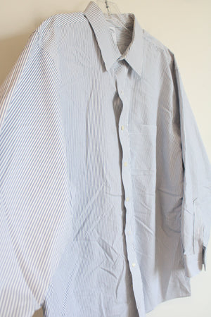 Brooks Brothers Regent Blue White Pinstripe Cotton Buton Down Shirt | 17 1/2-2/3