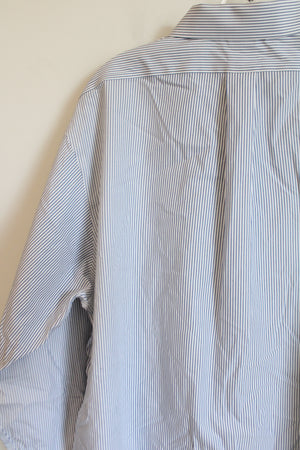 Brooks Brothers Regent Blue White Pinstripe Cotton Buton Down Shirt | 17 1/2-2/3