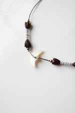 Dove Pendant Liquid Silver Beaded Native Style Choker Necklace