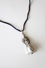 H&H Silver Guardian Angel Bell Pendant Necklace