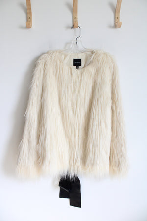 NEW Lane Bryant Cream Shaggy Faux Fur Jacket | 14/16