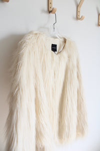 NEW Lane Bryant Cream Shaggy Faux Fur Jacket | 14/16