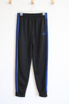 Adidas Regular Fit Black & Blue Jogger Sweatpants | Youth 14/16