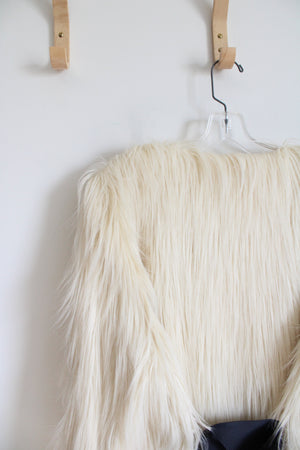 NEW Lane Bryant Cream Shaggy Faux Fur Jacket | 14/16