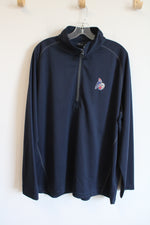 Vansport Performance Navy Blue 1/4 Zip Pullover Sweatshirt | XL