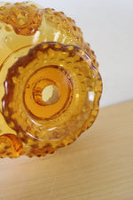 Vintage Fenton Amber Hobnail Candle Holder Bowl Centerpiece