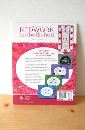 Redwork Embellished Quilting Book By Joan Shay