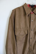 Cotton Traders Brown Sueded Button Down Shirt | XL