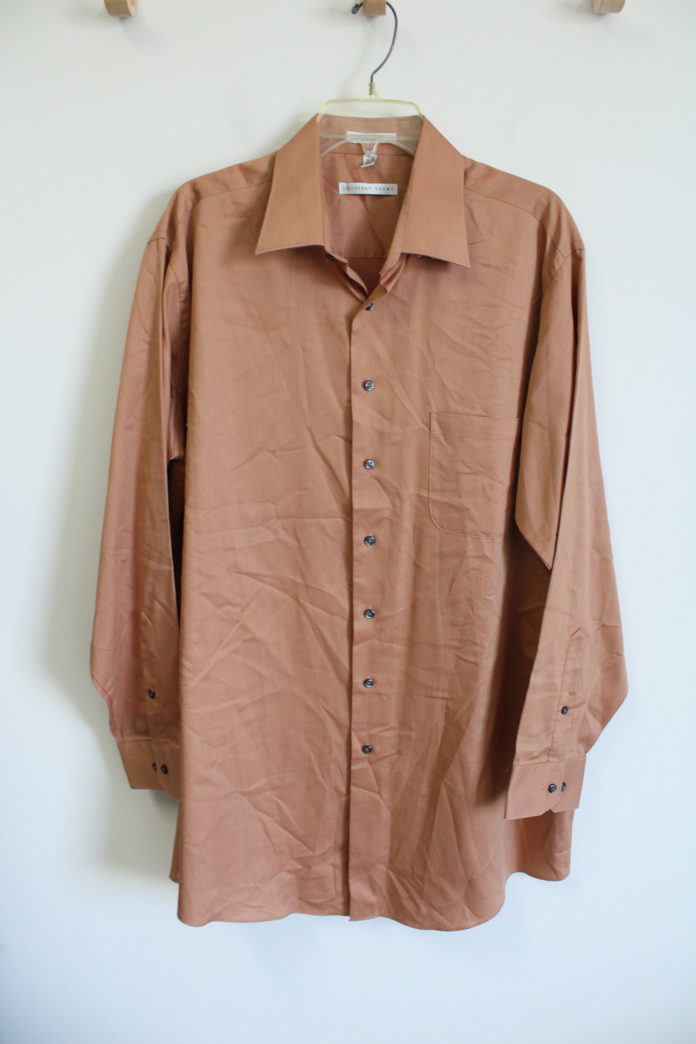 Geoffrey Beene Orange Button Down Shirt | 17 1/2 35/36