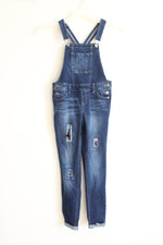 Justice Sequined Patched Dark Wash Overalls | Youth 10