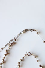 Sterling Silver Beaded Wire Necklace & Bracelet Set