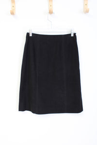 Talbots Stretch Black Embroidered Sueded Skirt | 4 Petite