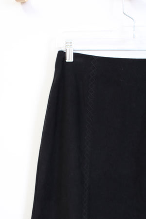 Talbots Stretch Black Embroidered Sueded Skirt | 4 Petite