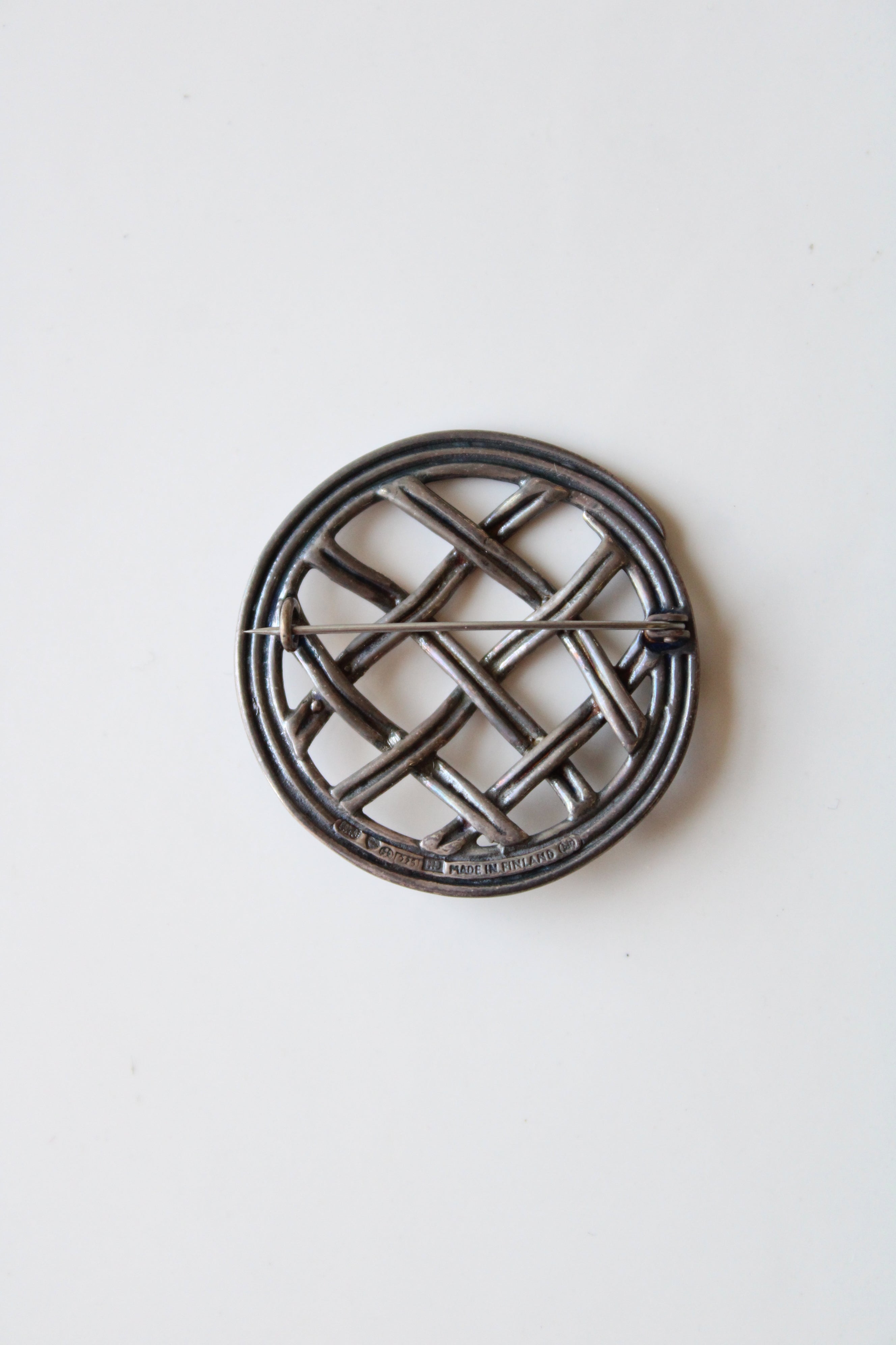 Kaleuala Koru Brooch Sterling Silver Finland Woven Pin