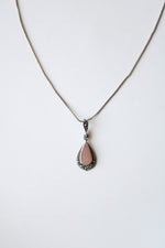 Pink Mother Of Pearl Sterling Silver Pendant Necklace