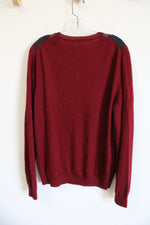 APT.9 Merino Wool Blend Red Argyle Sweater | XL