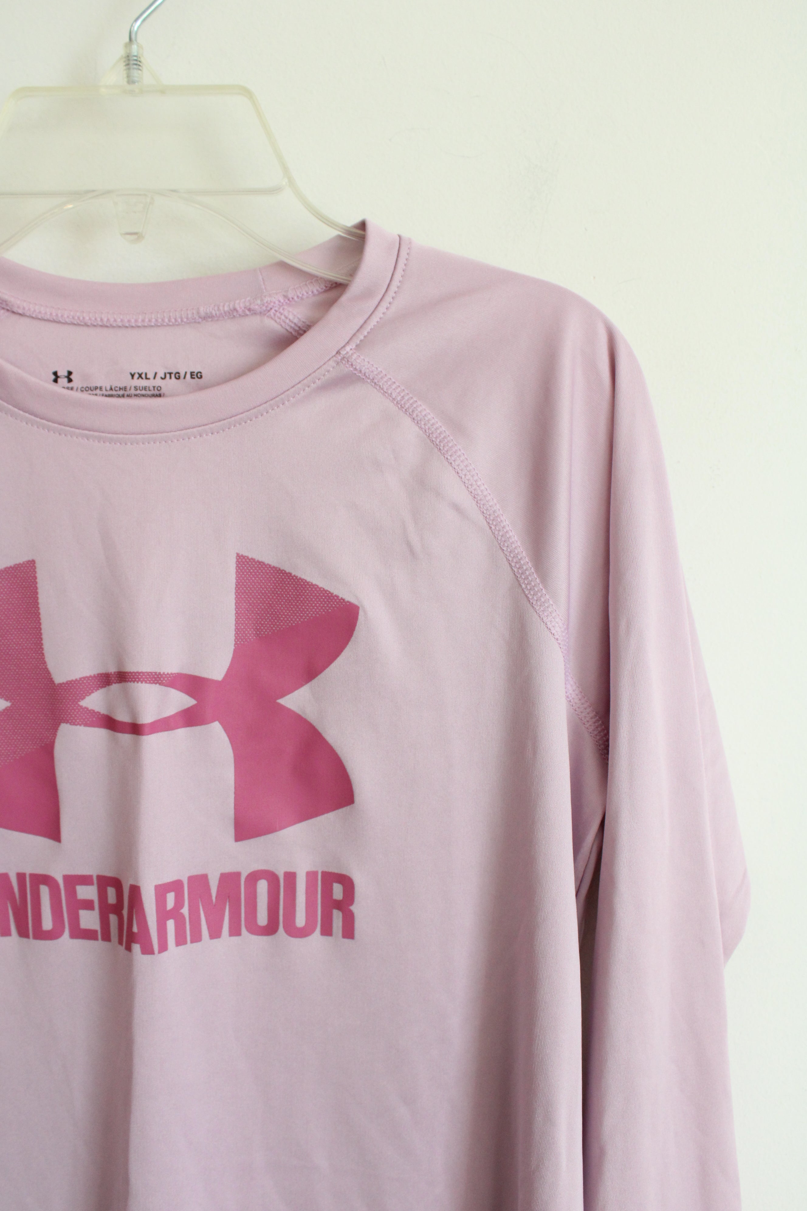 Under Armour Pink Long Sleeved Athletic Shirt | Youth XL (18/20)