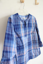 Talbots Blue & Pink Plaid Top | M