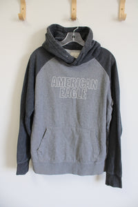 American Eagle Super Soft Gray Logo Hoodie | M