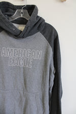 American Eagle Super Soft Gray Logo Hoodie | M