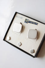 N.S. Myer Inc. New York Silvore Silver Cuff Links & Button Stud Pins Set