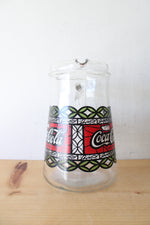Vintage Red & Green Coca-Cola Glass & Pitcher Set