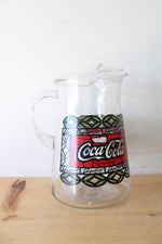 Vintage Red & Green Coca-Cola Glass & Pitcher Set