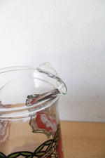Vintage Red & Green Coca-Cola Glass & Pitcher Set