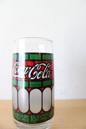 Vintage Red & Green Coca-Cola Glass & Pitcher Set