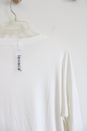 NEW Levaca White Long Sleeved Lightweight Sweatshirt | XL