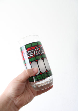 Vintage Red & Green Coca-Cola Glass & Pitcher Set