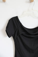 NEW Shein Black Ribbed Cut Out Top | L