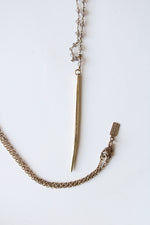 Canvas Gold Beaded Chain Spike Necklace