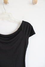 NEW Shein Black Ribbed Cut Out Top | L