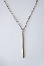 Canvas Gold Beaded Chain Spike Necklace