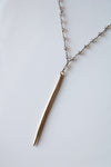 Canvas Gold Beaded Chain Spike Necklace