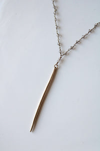 Canvas Gold Beaded Chain Spike Necklace