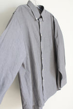 Chaps Regular Fit Black Plaid Button Down Shirt | 17 1/2 34/35