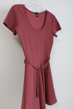 Rue 21 Dusty Pink Belted Dress | M